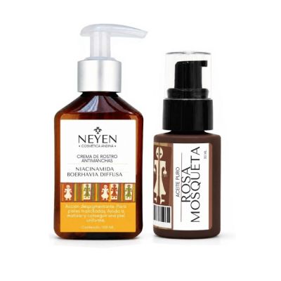 PACK REPARADOR ROSTRO CON CREMA ANTIMANCHAS CON NIACINAMIDA + ACEITE DE ROSA MOSQUETA 30 ML